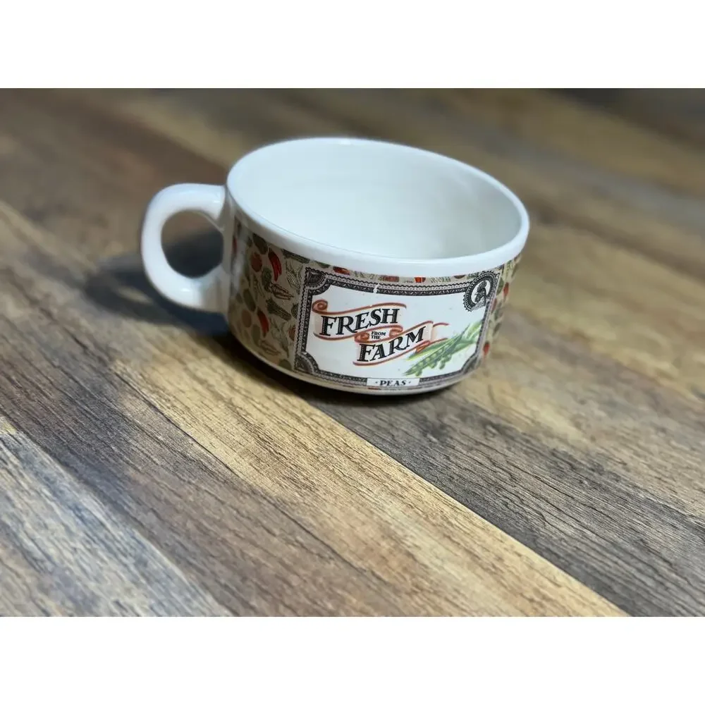 Vintage Houston Harvest Fresh From The Farm Soup Mug Carrots Peas
